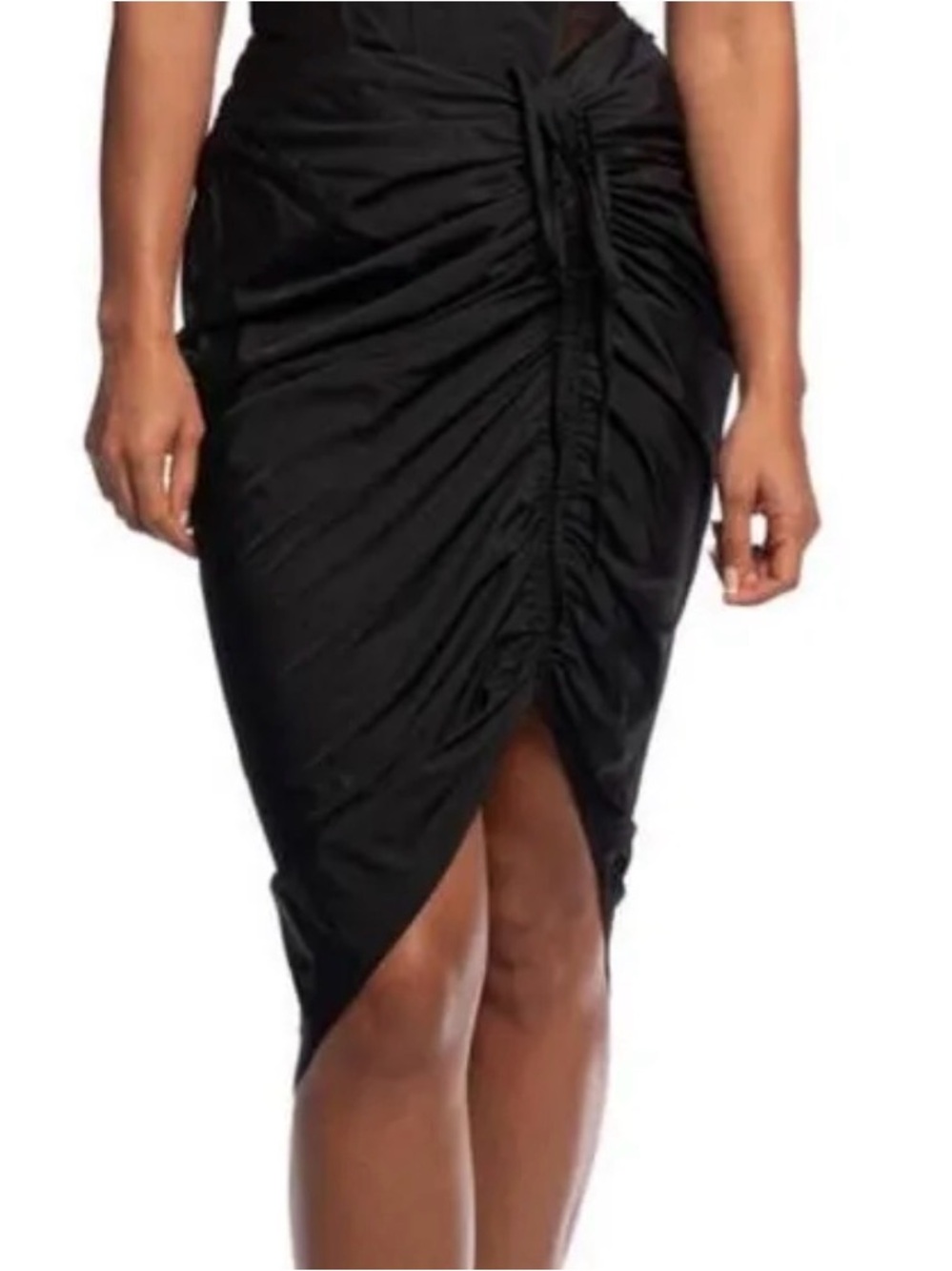 JLUXLABEL Black Maisy Ruched Skirt